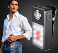 Linterna clip LED luz roja y blanca